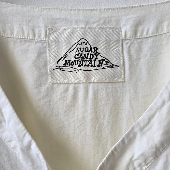 Sugar Candy Mountain Lupine Cotton Blend V-Neck White Top Womens Size XS Small - Picture 8 of 10